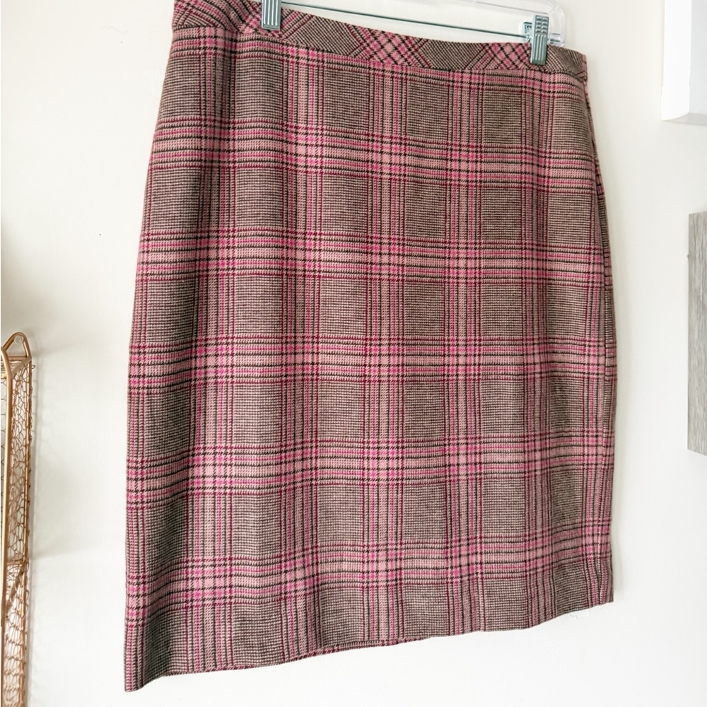 Talbots Wool Blend Glen Plaid Pencil Skirt Size 10 Classic Preppy Academia - Picture 4 of 15